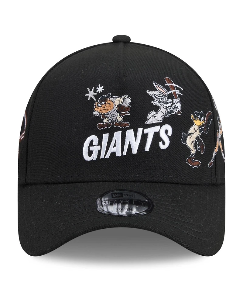 New Era Big Boys and Girls Black San Francisco Giants Looney Tunes A-Frame 9FORTY Adjustable Hat