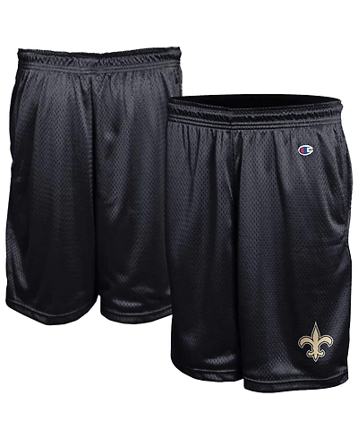 Champion Men's Black New Orleans Saints Classic Mesh Shorts