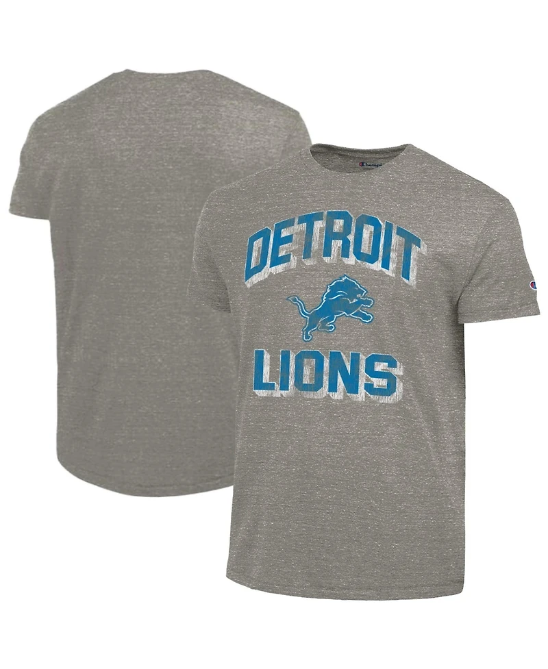 Champion Men's Heather Charcoal Detroit Lions Ultimate Tri-Blend T-Shirt