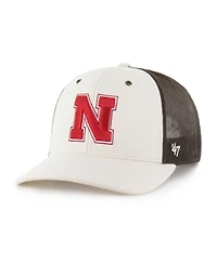 Carhartt x '47 Brand Men's Natural/Brown Nebraska Huskers Undyed Trucker Adjustable Hat