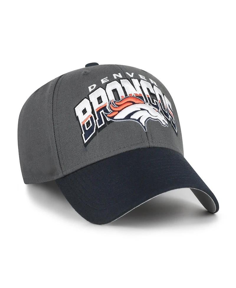 '47 Brand Men's Charcoal Denver Broncos Split Block Mvp Adjustable Hat
