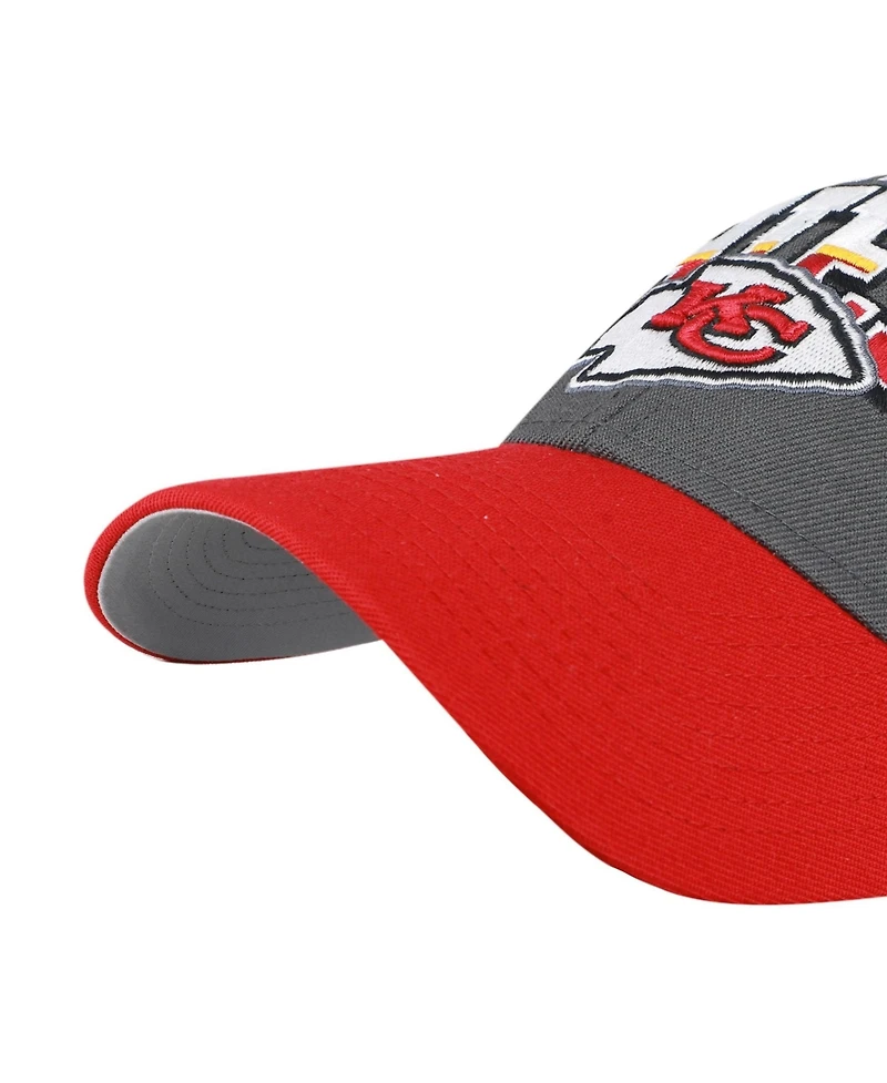 '47 Brand Men's Charcoal Kansas City Chiefs Split Block Mvp Adjustable Hat