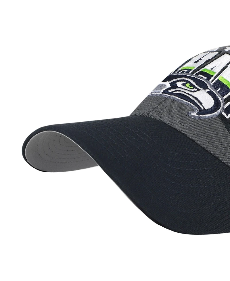'47 Brand Men's Charcoal Seattle Seahawks Split Block Mvp Adjustable Hat