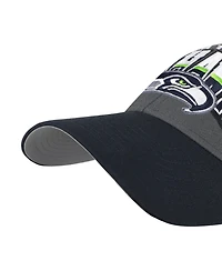 '47 Brand Men's Charcoal Seattle Seahawks Split Block Mvp Adjustable Hat