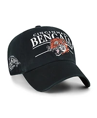 '47 Brand Men's Black Cincinnati Bengals Throwback Graphic Clean Up Adjustable Hat