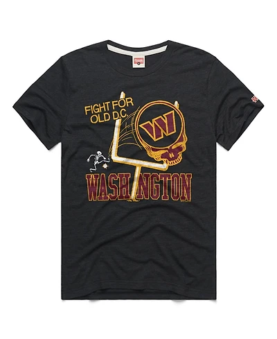 Homage Men's Charcoal Washington Commanders Nfl x Grateful Dead Tri-Blend T-Shirt