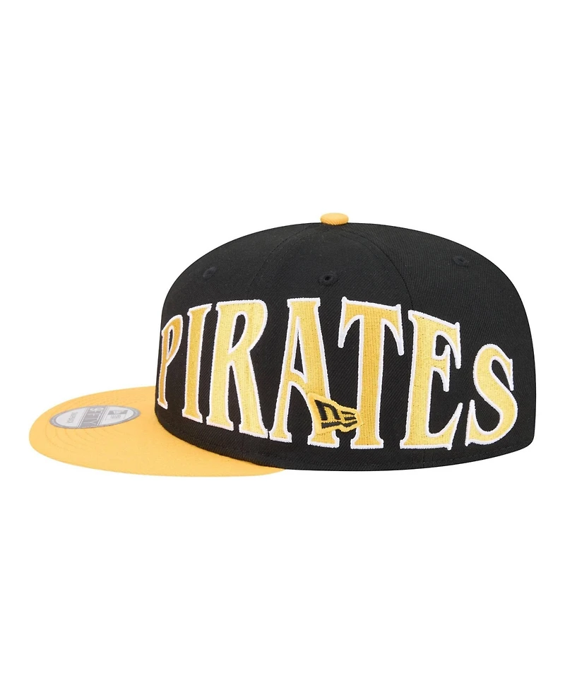 New Era Men's Black/Gold Pittsburgh Pirates Stretched Two-Tone 9FIFTY Adjustable Hat