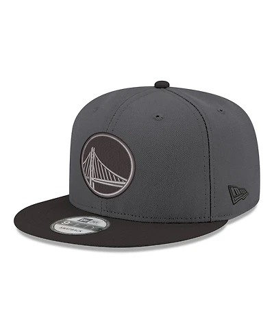 New Era Men's Gray/Black Golden State Warriors Logo 2-Tone 9FIFTY Snapback Hat