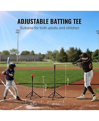 Sugift Baseball Softball Practice Net with Bow Frame Strike Zone Ball Batting Tee Carry Bag