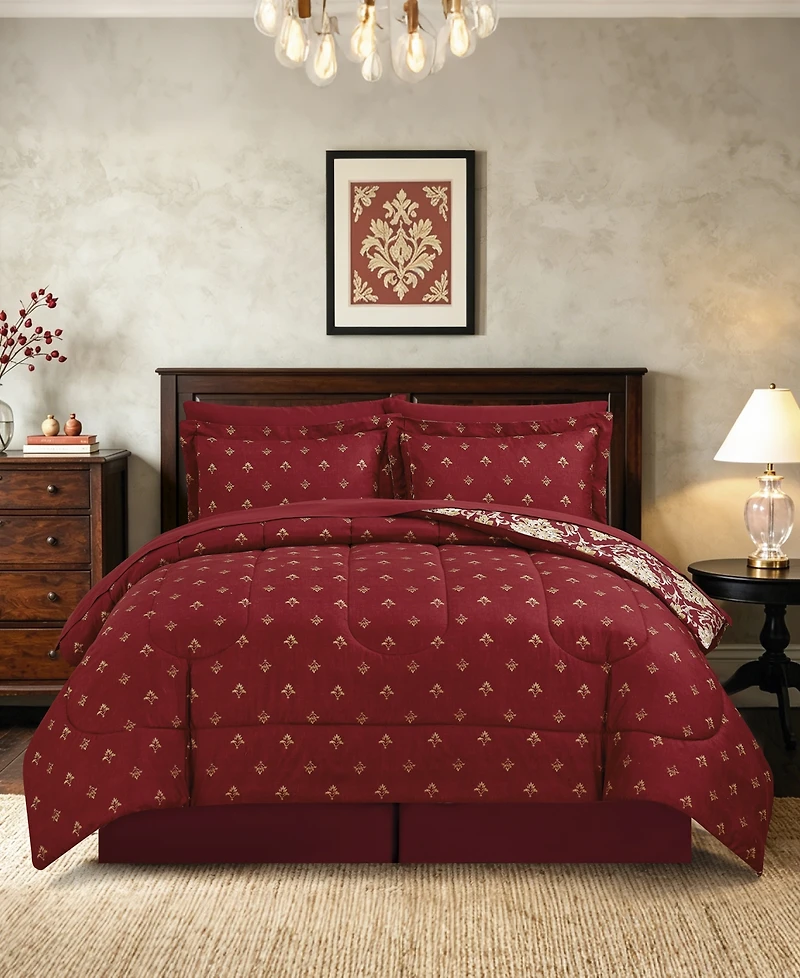 Macy's Alexa Damask Reversible Microfiber 8-Piece Comforter Set