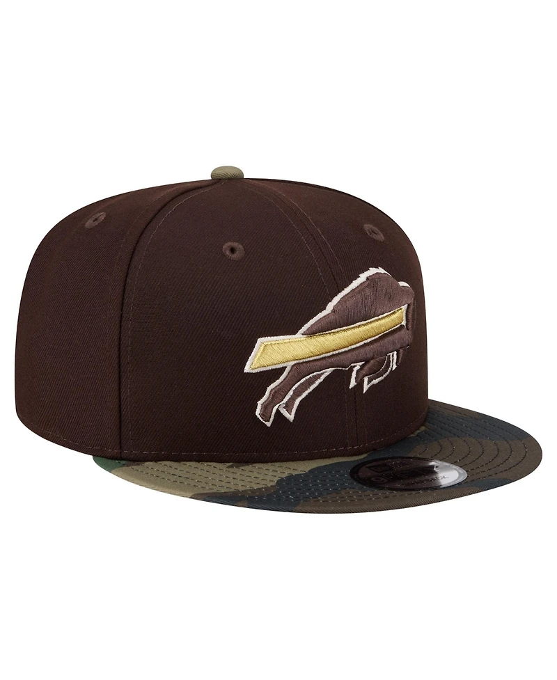 New Era Men's Dark Brown Buffalo Bills Burnt Wood Camo 9FIFTY Snapback Hat