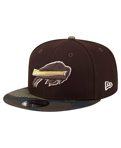 New Era Men's Dark Brown Buffalo Bills Burnt Wood Camo 9FIFTY Snapback Hat