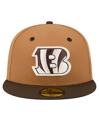 New Era Men's Light Brown/Dark Brown Cincinnati Bengals Two-Tone Walnut 59FIFTY Fitted Hat