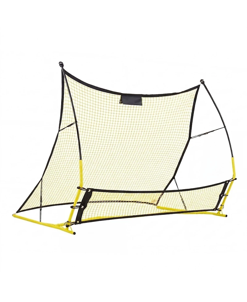 Sugift 2-in-1 Soccer Goal Rebounder Net with Fiberglass Poles and Iron Pipe