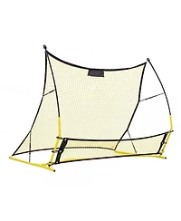 Sugift 2-in-1 Soccer Goal Rebounder Net with Fiberglass Poles and Iron Pipe
