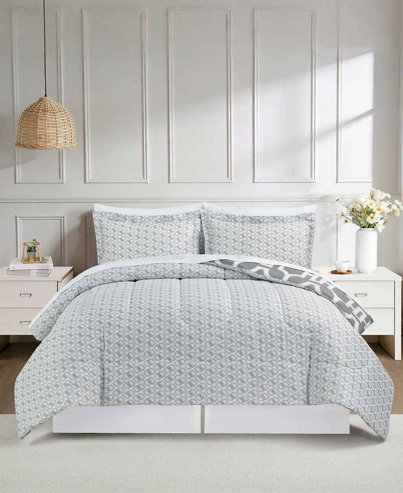 Macy's Emmet Geo Reversible Microfiber 8-piece Comforter Set
