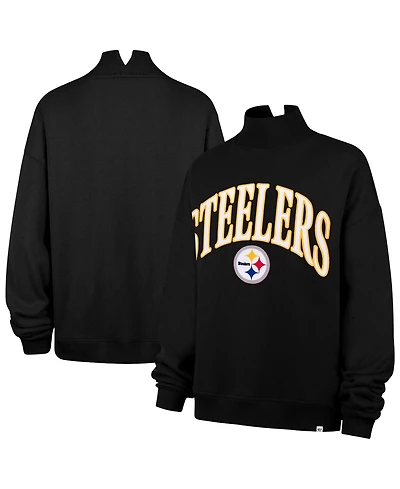 '47 Brand Women's Pittsburgh Steelers Vantage Oversized Mock-Neck Pullover Sweatshirt