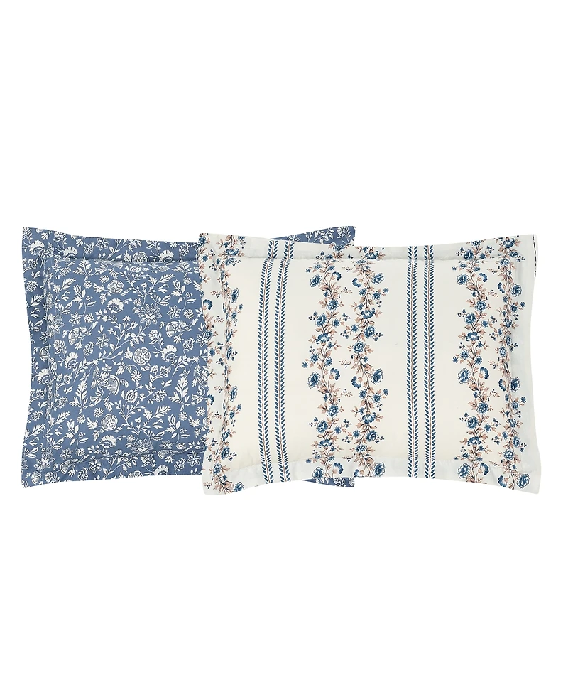 Macy's Floral Stripe Reversible Microfiber 8-piece Comforter Set