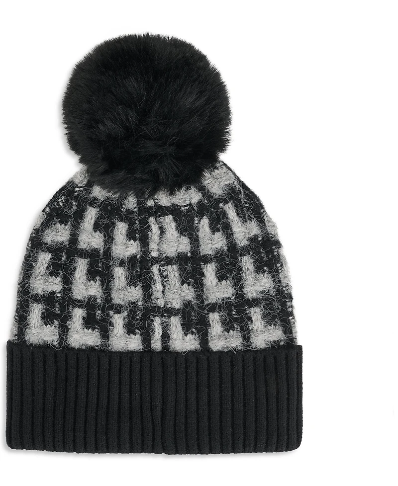 Calvin Klein Women's Grid Knit Pom Beanie