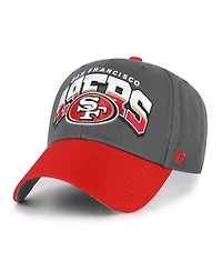47 Brand Men's Charcoal San Francisco 49ers Split Block Mvp Adjustable Hat