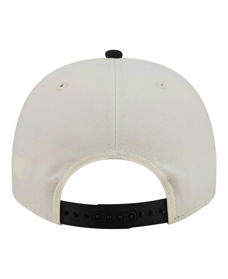 New Era Men's Cream/Black Pittsburgh Steelers A-Frame 9FIFTY Snapback Hat