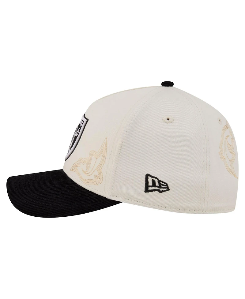 New Era Men's Cream/Black Las Vegas Raiders Western 9FORTY A-Frame Adjustable Hat