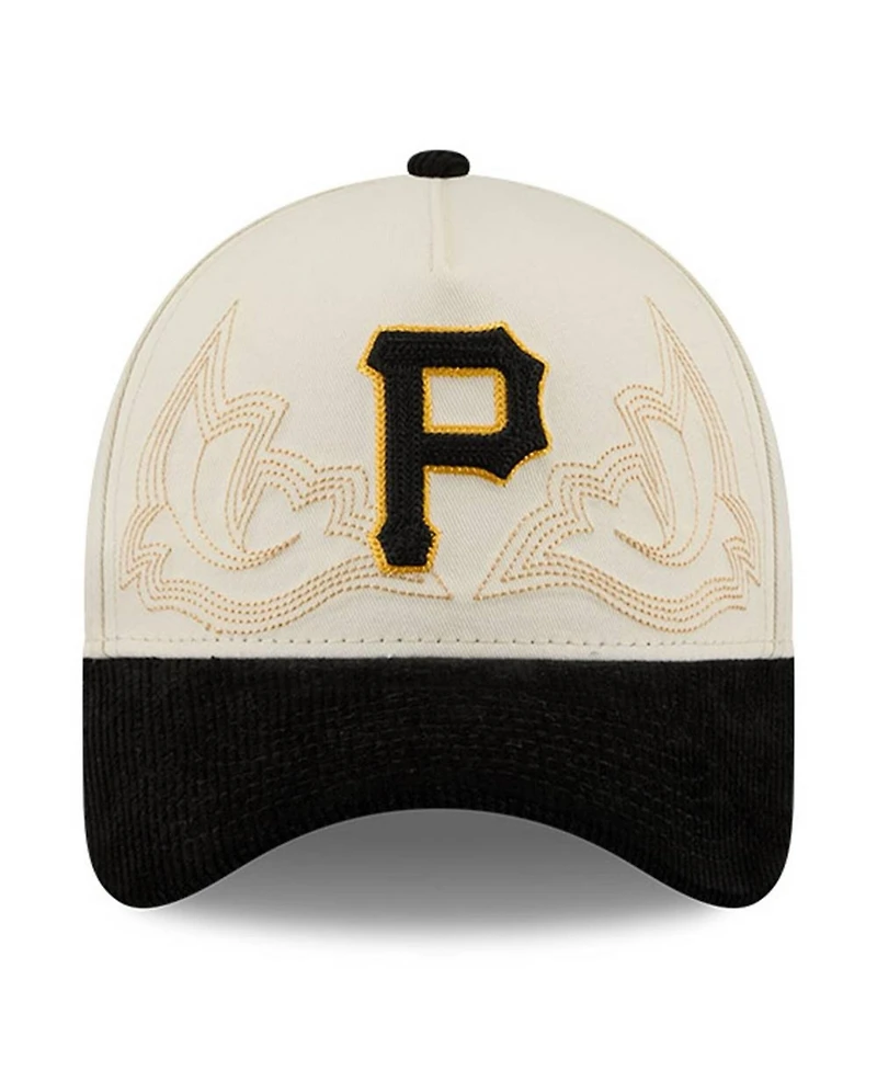 New Era Men's Stone Pittsburgh Pirates Western Stitch 9FORTY A-Frame Adjustable Hat
