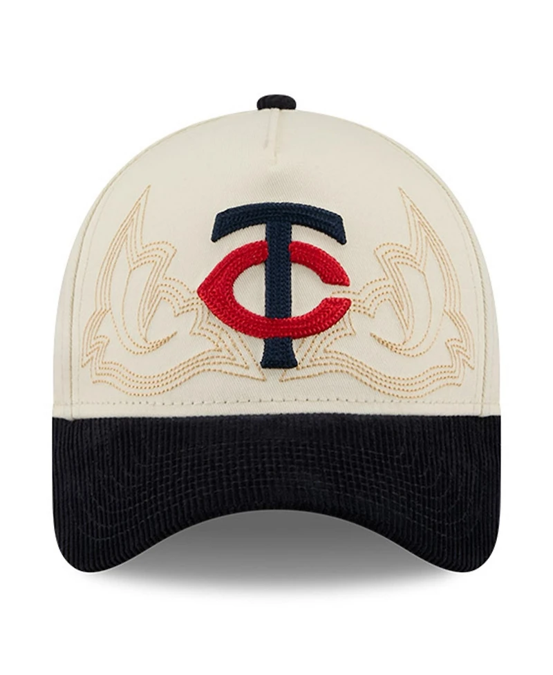 New Era Men's Stone Minnesota Twins Western Stitch 9FORTY A-Frame Adjustable Hat