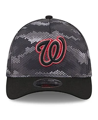 New Era Men's Black Washington Nationals Camo 39THIRTY A-Frame Flex Hat