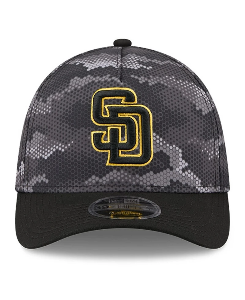 New Era Men's Black San Diego Padres Camo 39THIRTY A-Frame Flex Hat