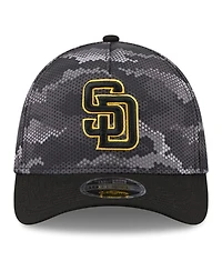 New Era Men's Black San Diego Padres Camo 39THIRTY A-Frame Flex Hat