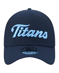 New Era Men's Navy Tennessee Titans Script 39THIRTY Flex Hat