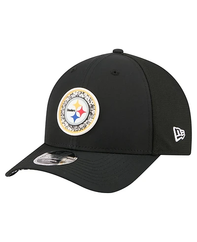 New Era Men's Black Pittsburgh Steelers Floral 9FORTY M-Crown Trucker Adjustable Hat