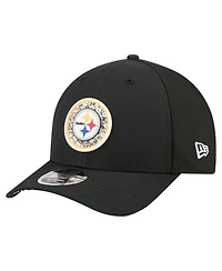 New Era Men's Black Pittsburgh Steelers Floral 9FORTY M-Crown Trucker Adjustable Hat