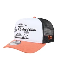 New Era Men's White/Orange San Francisco Giants Foodie A-Frame 9FIFTY Trucker Snapback Hat