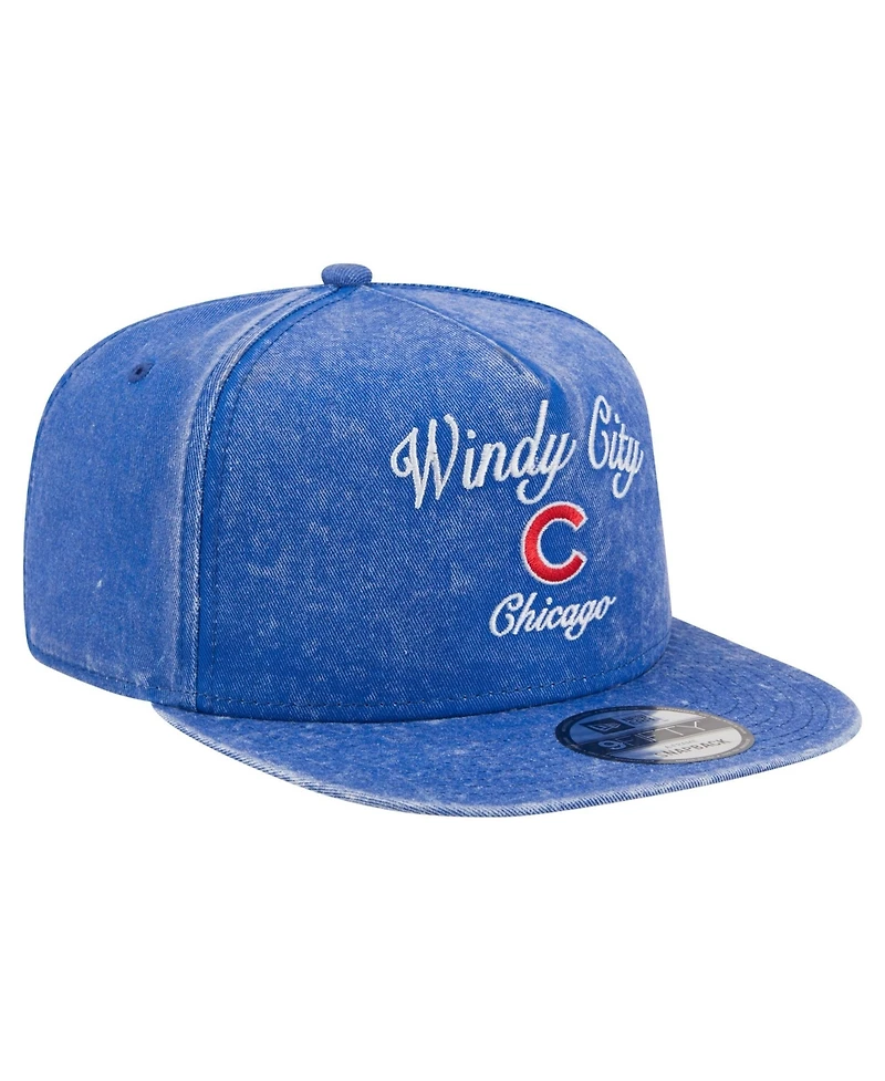 New Era Men's Royal Chicago Cubs City Slogan A-Frame 9FIFTY Snapback Hat