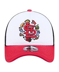 New Era Big Boys and Girls White/Red St. Louis Cardinals Food A-Frame 9FORTY Trucker Adjustable Hat