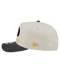 New Era Men's Cream/Black Pittsburgh Steelers Washed A-Frame 9FIFTY Snapback Hat