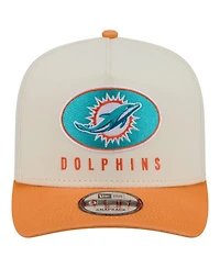 New Era Men's Cream/Orange Miami Dolphins Washed A-Frame 9FIFTY Snapback Hat
