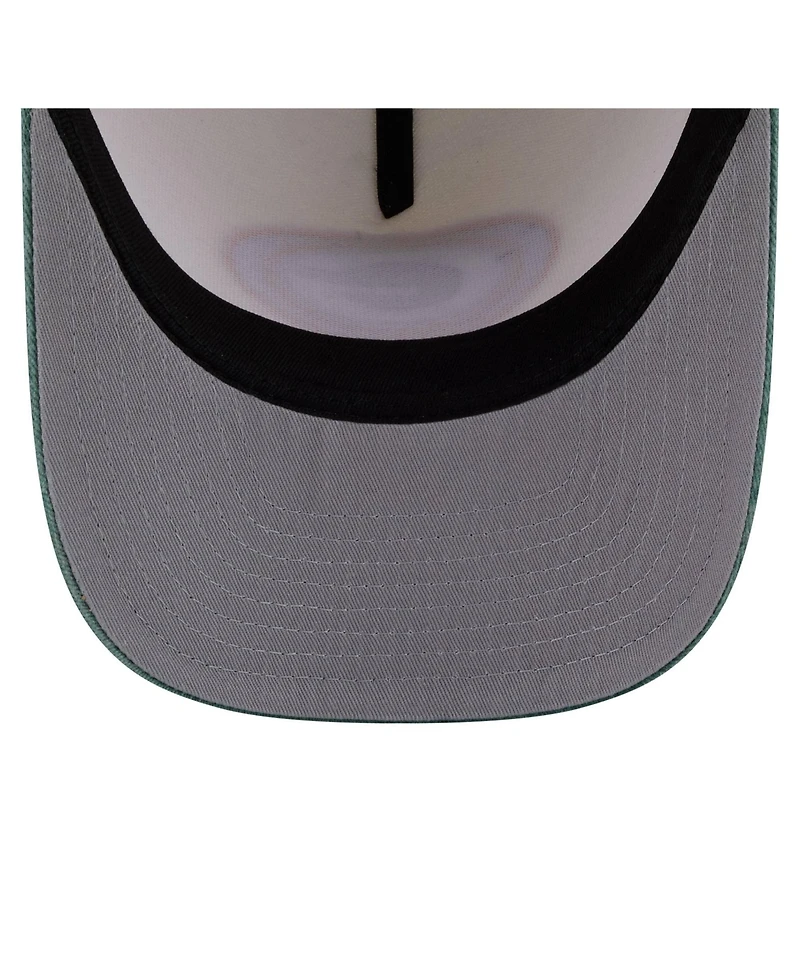 New Era Men's Cream/Green Bay Packers Washed A-Frame 9FIFTY Snapback Hat