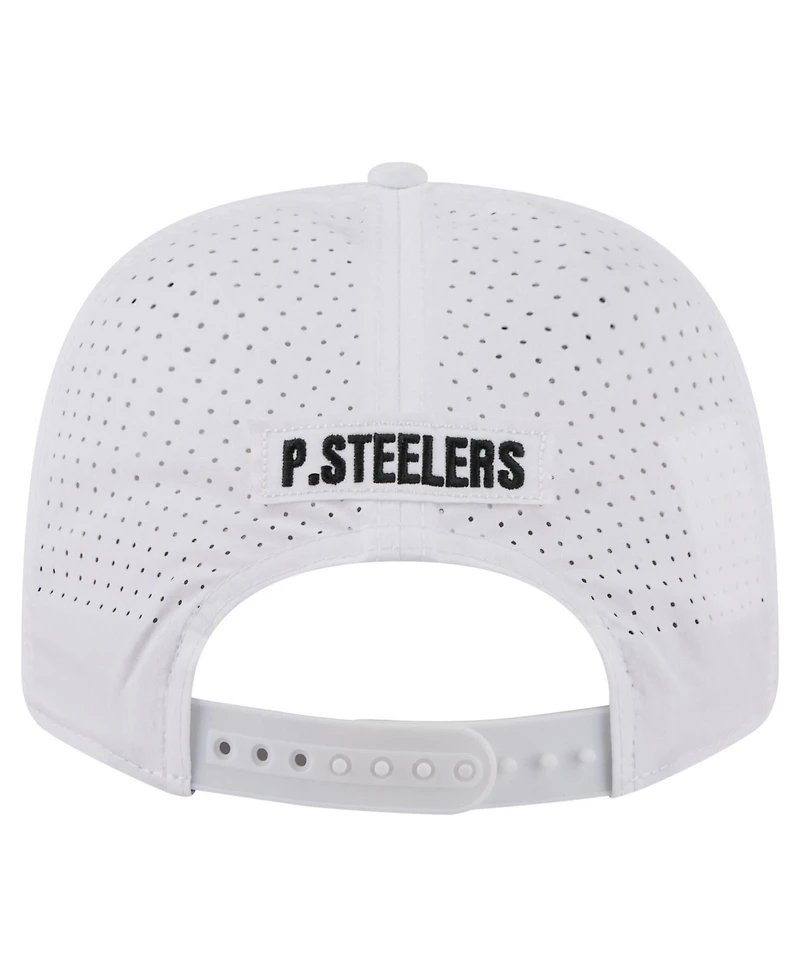 New Era Men's White Pittsburgh Steelers Name Plate 9SEVENTY Adjustable Hat