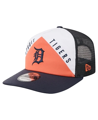 New Era Men's White/Navy Detroit Tigers Retro Cut 19TWENTY Adjustable Trucker Hat