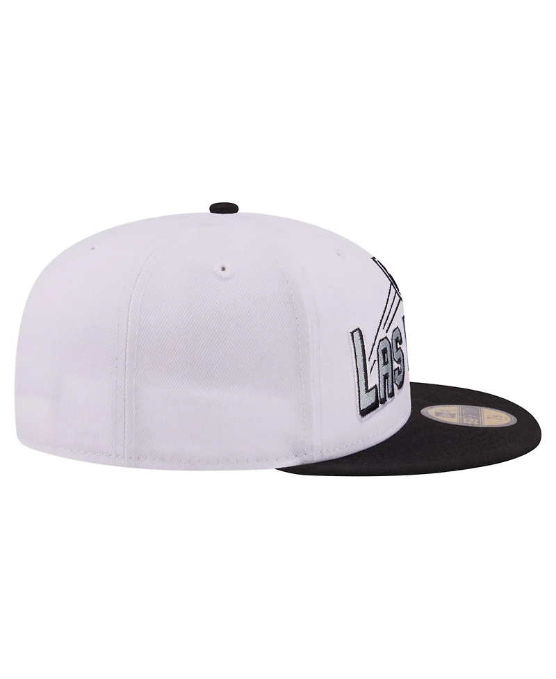 New Era Men's White/Black Las Vegas Raiders Retro Swoop 59FIFTY Fitted Hat
