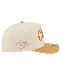 New Era Men's Cream Kansas City Chiefs Herringbone 9FIFTY A-Frame Snapback Hat