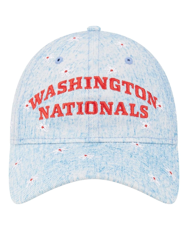 New Era Women's Light Blue Washington Nationals Daisy All Over 9TWENTY Adjustable Hat
