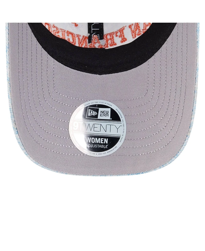 New Era Women's Light Blue San Francisco Giants Daisy All Over 9TWENTY Adjustable Hat