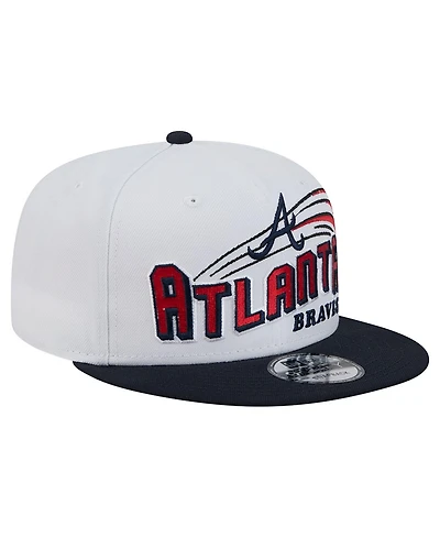 New Era Men's White Atlanta Braves Retro Sweep 9FIFTY Snapback Hat