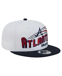 New Era Men's White Atlanta Braves Retro Sweep 9FIFTY Snapback Hat