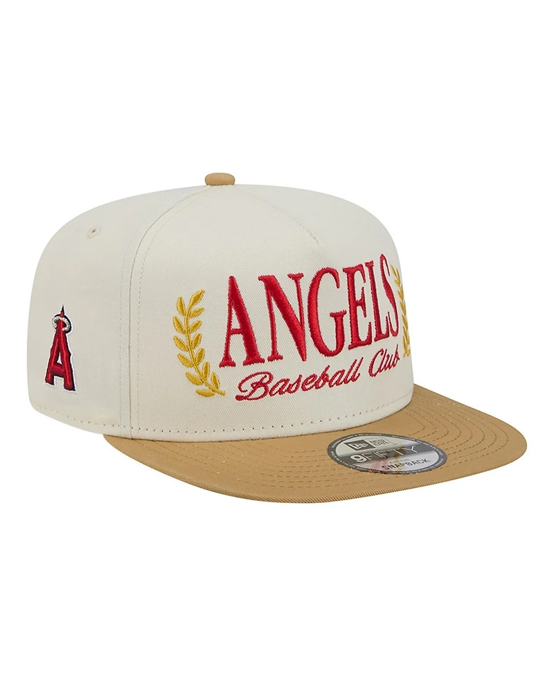 New Era Men's Cream Los Angeles Angels Club 9FIFTY A-Frame Snapback Hat