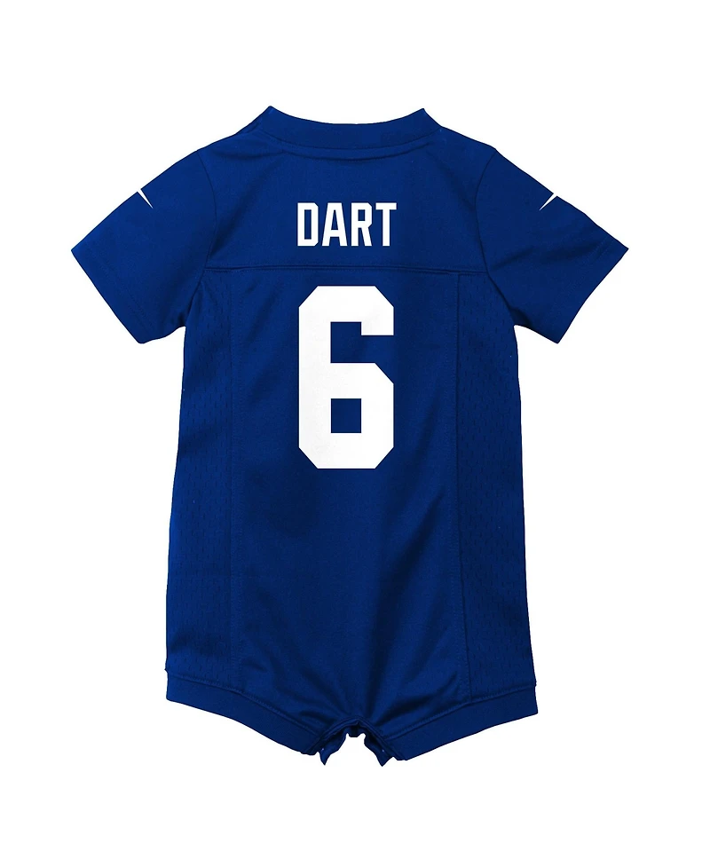 Nike Baby Boys and Girls Jaxson Dart Royal New York Giants Romper Game Jersey